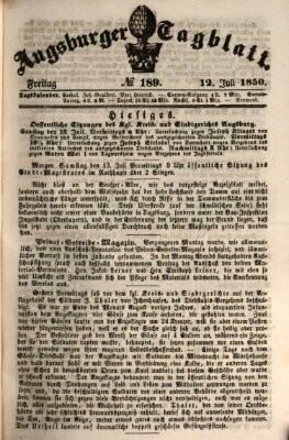 Augsburger Tagblatt Freitag 12. Juli 1850