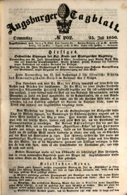Augsburger Tagblatt Donnerstag 25. Juli 1850
