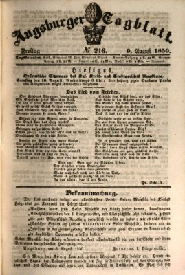 Augsburger Tagblatt Freitag 9. August 1850