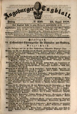 Augsburger Tagblatt Freitag 23. August 1850
