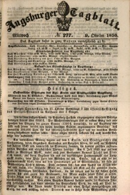 Augsburger Tagblatt Mittwoch 9. Oktober 1850