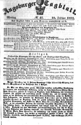 Augsburger Tagblatt Montag 10. Februar 1851