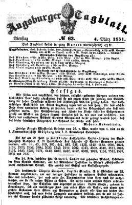 Augsburger Tagblatt Dienstag 4. März 1851
