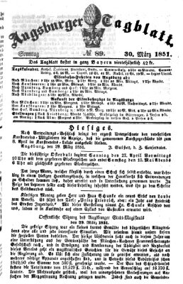 Augsburger Tagblatt Sonntag 30. März 1851