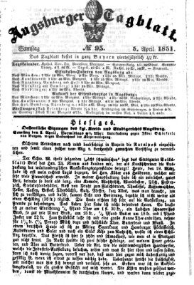 Augsburger Tagblatt Samstag 5. April 1851