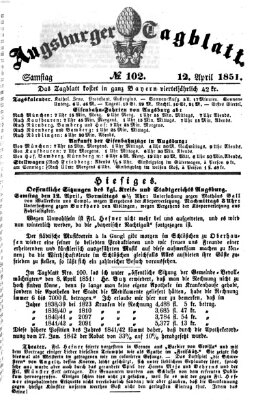 Augsburger Tagblatt Samstag 12. April 1851