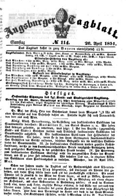 Augsburger Tagblatt Samstag 26. April 1851