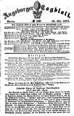 Augsburger Tagblatt Montag 19. Mai 1851