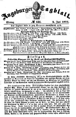 Augsburger Tagblatt Montag 2. Juni 1851