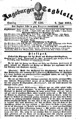 Augsburger Tagblatt Samstag 7. Juni 1851