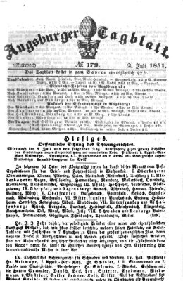 Augsburger Tagblatt Mittwoch 2. Juli 1851
