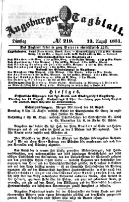 Augsburger Tagblatt Dienstag 12. August 1851