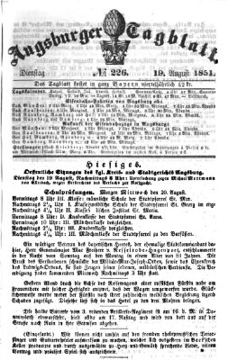 Augsburger Tagblatt Dienstag 19. August 1851