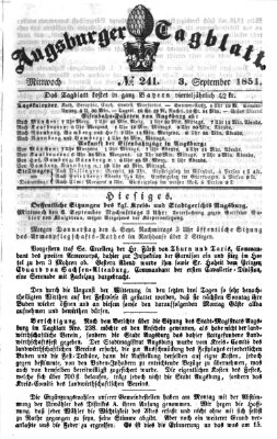 Augsburger Tagblatt Mittwoch 3. September 1851