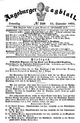 Augsburger Tagblatt Donnerstag 11. September 1851