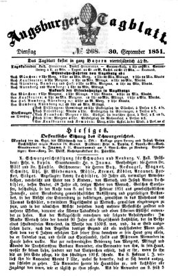 Augsburger Tagblatt Dienstag 30. September 1851
