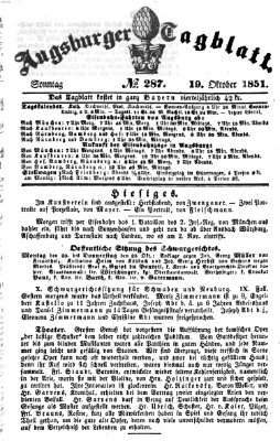 Augsburger Tagblatt Sonntag 19. Oktober 1851