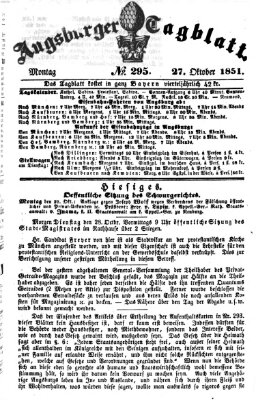 Augsburger Tagblatt Montag 27. Oktober 1851