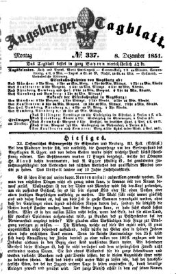 Augsburger Tagblatt Montag 8. Dezember 1851