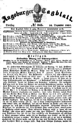 Augsburger Tagblatt Dienstag 16. Dezember 1851
