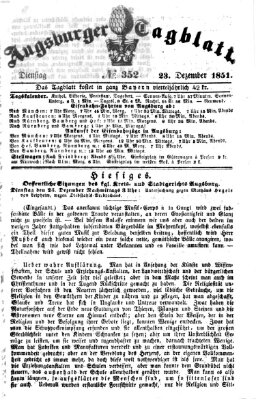 Augsburger Tagblatt Dienstag 23. Dezember 1851