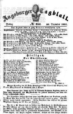 Augsburger Tagblatt Freitag 26. Dezember 1851