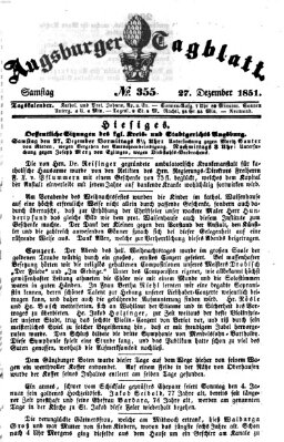 Augsburger Tagblatt Samstag 27. Dezember 1851