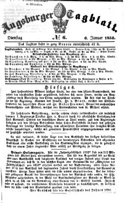 Augsburger Tagblatt Dienstag 6. Januar 1852