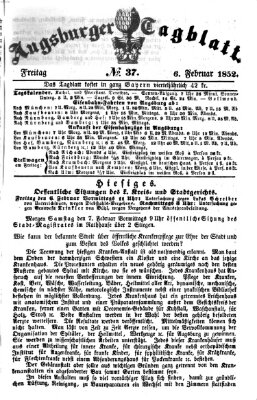 Augsburger Tagblatt Freitag 6. Februar 1852