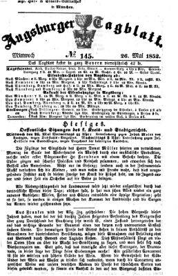 Augsburger Tagblatt Mittwoch 26. Mai 1852