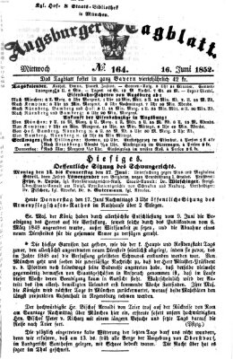 Augsburger Tagblatt Mittwoch 16. Juni 1852
