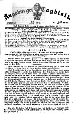 Augsburger Tagblatt Samstag 17. Juli 1852