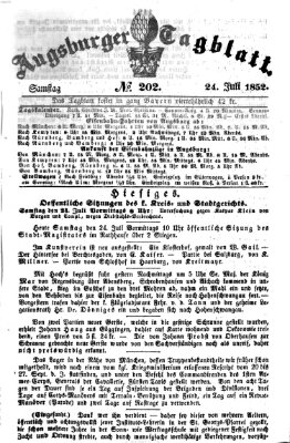 Augsburger Tagblatt Samstag 24. Juli 1852