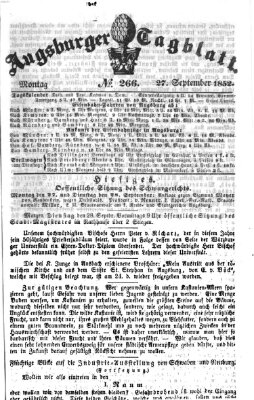 Augsburger Tagblatt Montag 27. September 1852