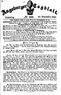 Augsburger Tagblatt Donnerstag 30. September 1852