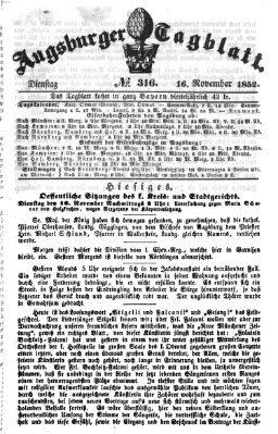 Augsburger Tagblatt Dienstag 16. November 1852