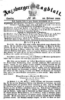 Augsburger Tagblatt Samstag 26. Februar 1853