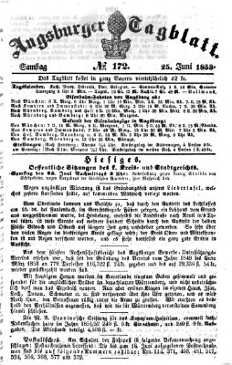 Augsburger Tagblatt Samstag 25. Juni 1853