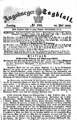 Augsburger Tagblatt Samstag 16. Juli 1853