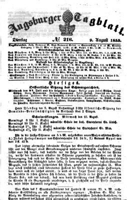 Augsburger Tagblatt Dienstag 9. August 1853