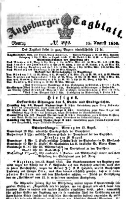 Augsburger Tagblatt Montag 15. August 1853