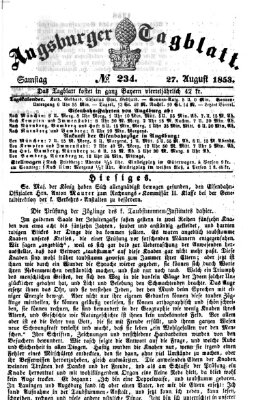 Augsburger Tagblatt Samstag 27. August 1853