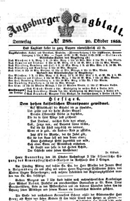 Augsburger Tagblatt Donnerstag 20. Oktober 1853