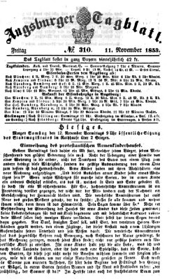Augsburger Tagblatt Freitag 11. November 1853