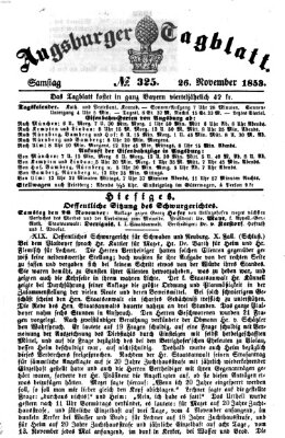 Augsburger Tagblatt Samstag 26. November 1853