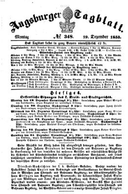 Augsburger Tagblatt Montag 19. Dezember 1853