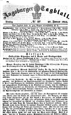 Augsburger Tagblatt Freitag 27. Januar 1854