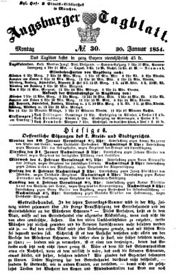 Augsburger Tagblatt Montag 30. Januar 1854