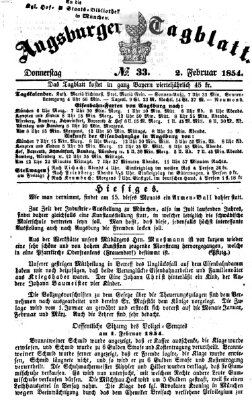 Augsburger Tagblatt Donnerstag 2. Februar 1854