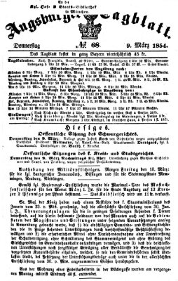 Augsburger Tagblatt Donnerstag 9. März 1854